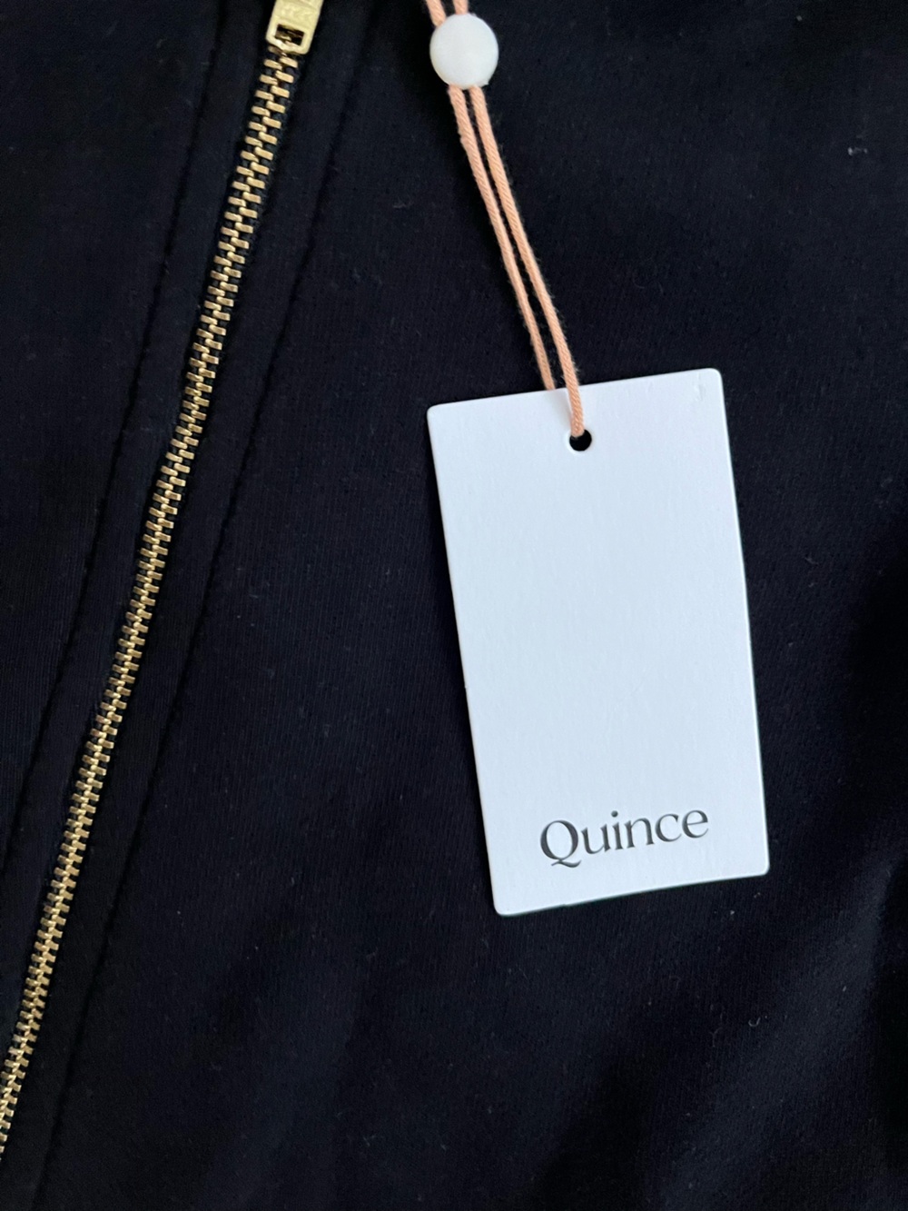 NWT Quince 100% Organic Cotton Black Hooded Moto Romper-Gold Zipper 6-9 Months - Picture 2 of 8